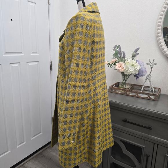 Cabi Regency Yellow Gray Houndstooth Coat Jacket Sz L Tailored Academia Workwear - Picture 3 of 11